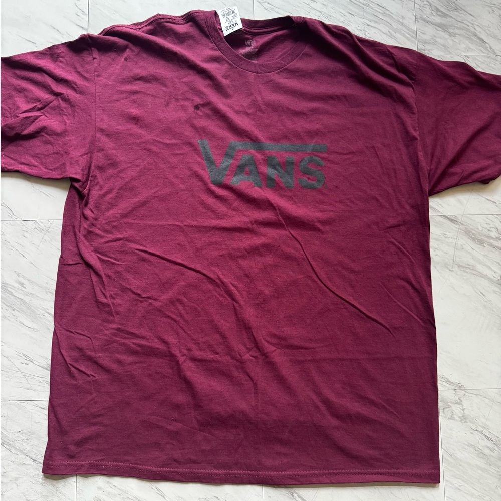 Vans Men's Burgundy T-Shirt xxl